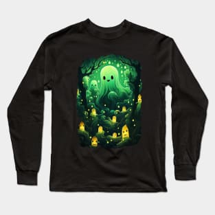 Cute ghosts in forest Long Sleeve T-Shirt